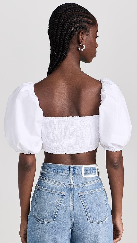 Susana Monaco Poplin Puff Sleeve Crop Top | Shopbop Product Image