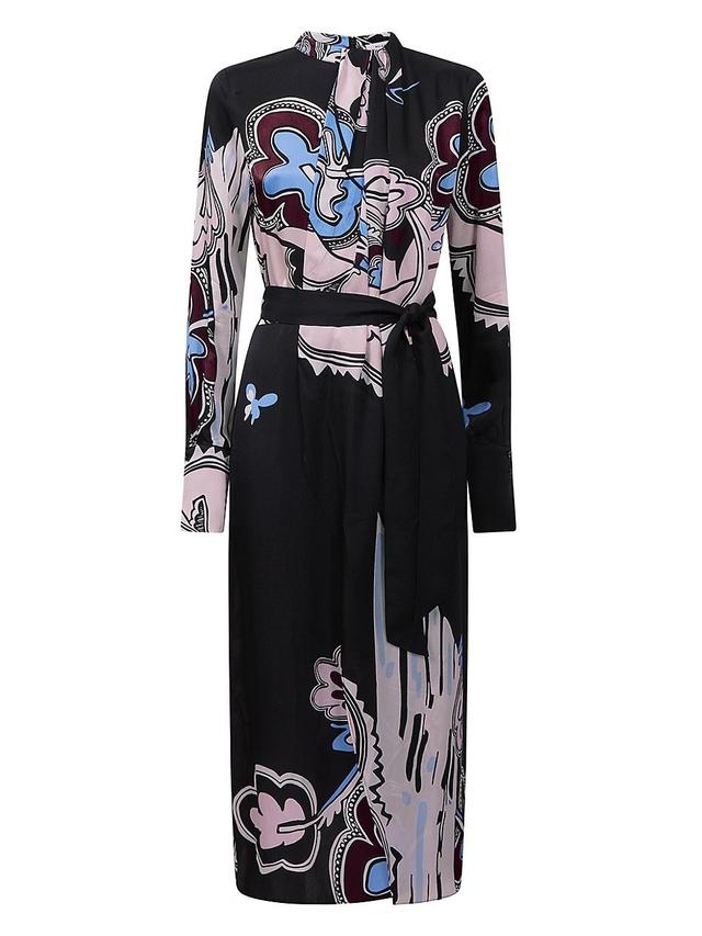 Womens Samara Floral Draped Midi-Dress Product Image