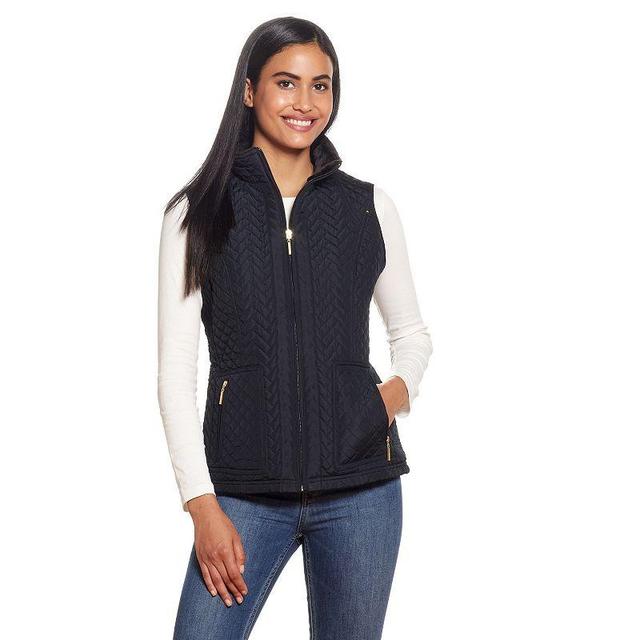 Womens Weathercast Faux-Fur Trim Quilted Vest Product Image