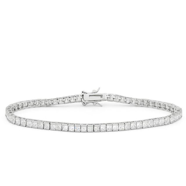 Designs by Gioelli Sterling Silver Cubic Zirconia Tennis Bracelet, Womens White Product Image