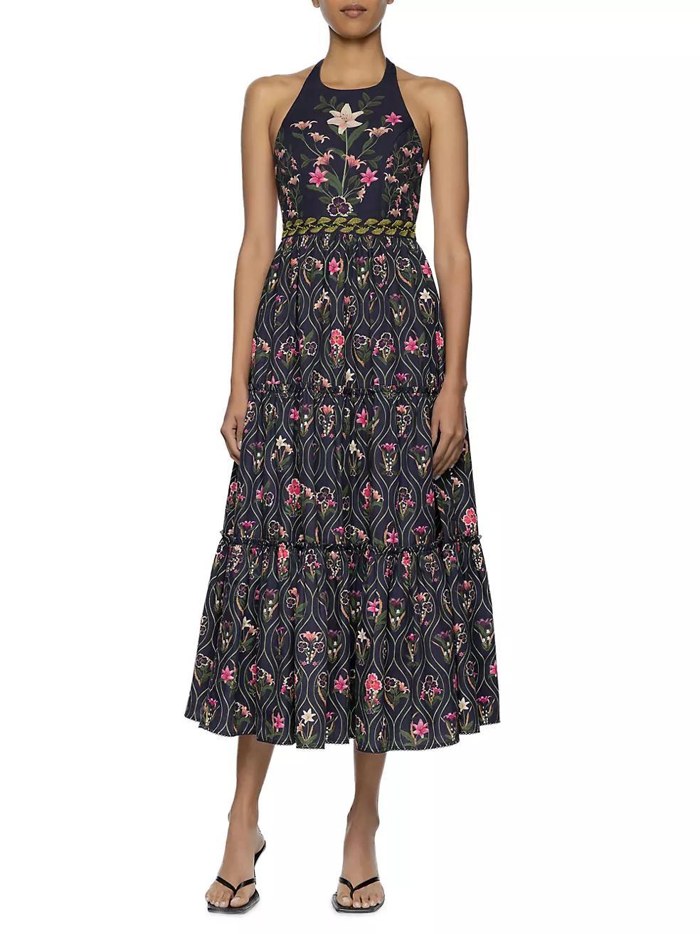 Consuelo Pacifico Cotton Halterneck Midi-Dress Product Image