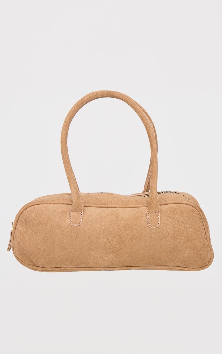 Sand Faux Suede Baguette Shoulder Bag Product Image