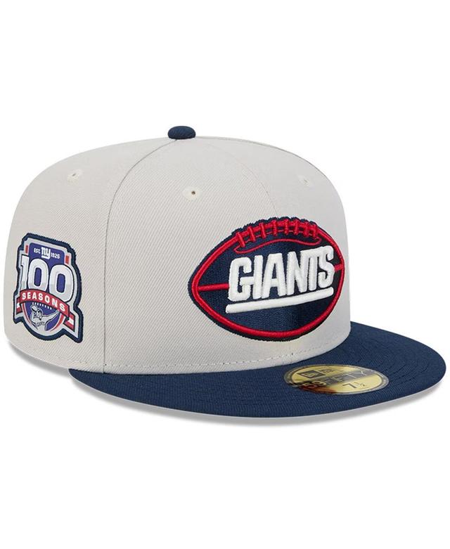 New Era Mens Stone New York Giants 2024 Sideline Historic 59FIFTY Fitted Hat - Stone, Navy Product Image