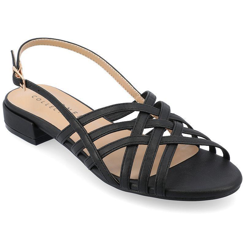 Journee Collection Cassandra Womens Tru Comfort Foam Faux Leather Woven Sandals Product Image