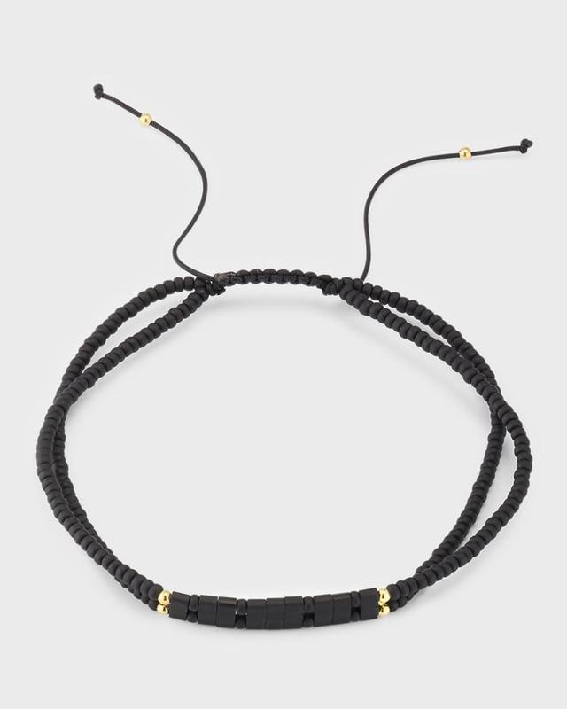 Men's Glass Micro-Bead Pull Cord Bracelet Product Image