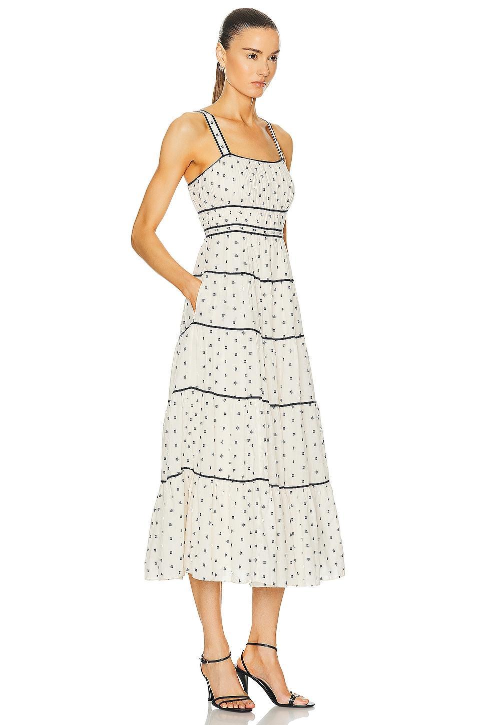 Clemente Tiered Fil Coup Sleeveless Midi Dress Product Image