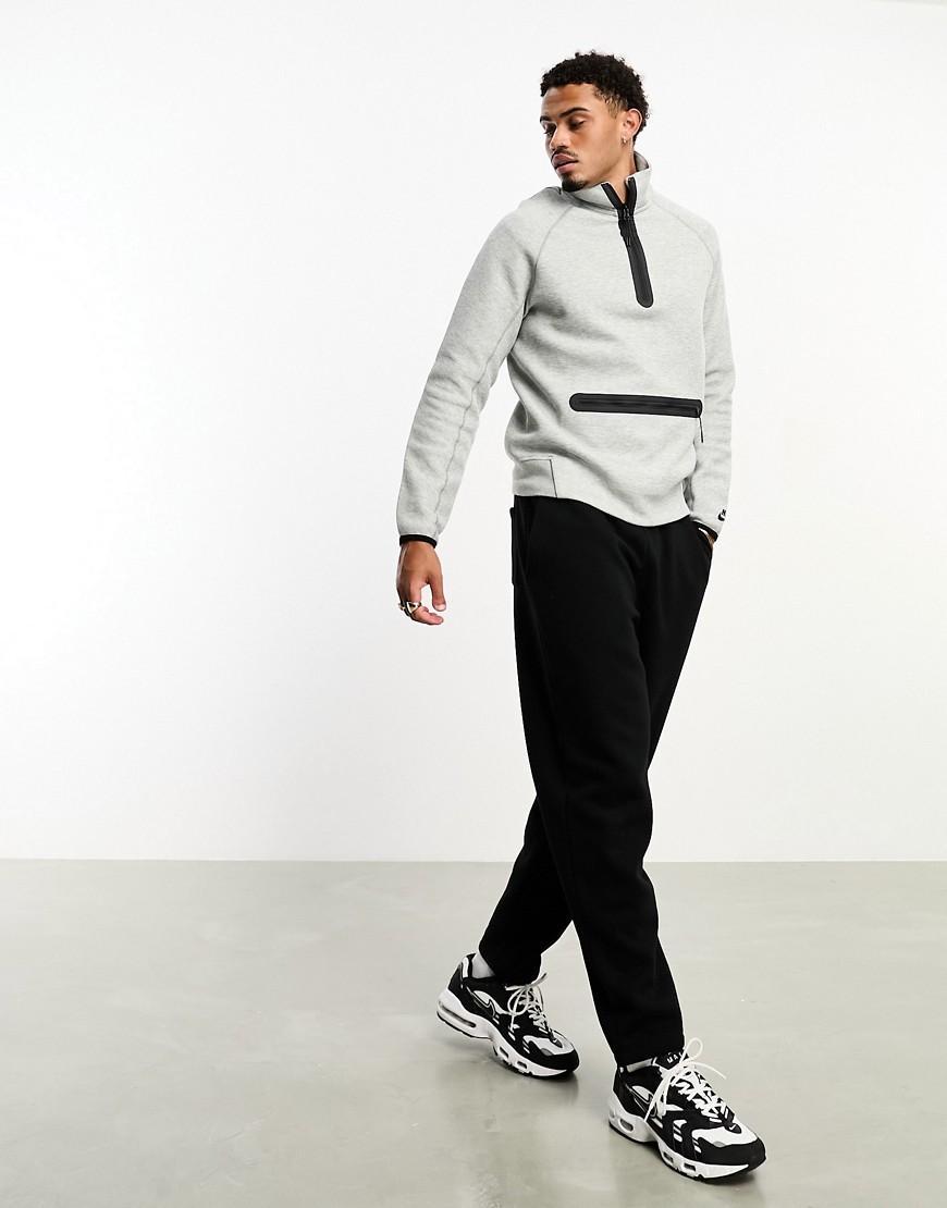 Nike Mens Sportswear Relaxed-Fit 1/2-Zip Tech Fleece Sweatshirt - Dk Grey Heather/(black) Product Image