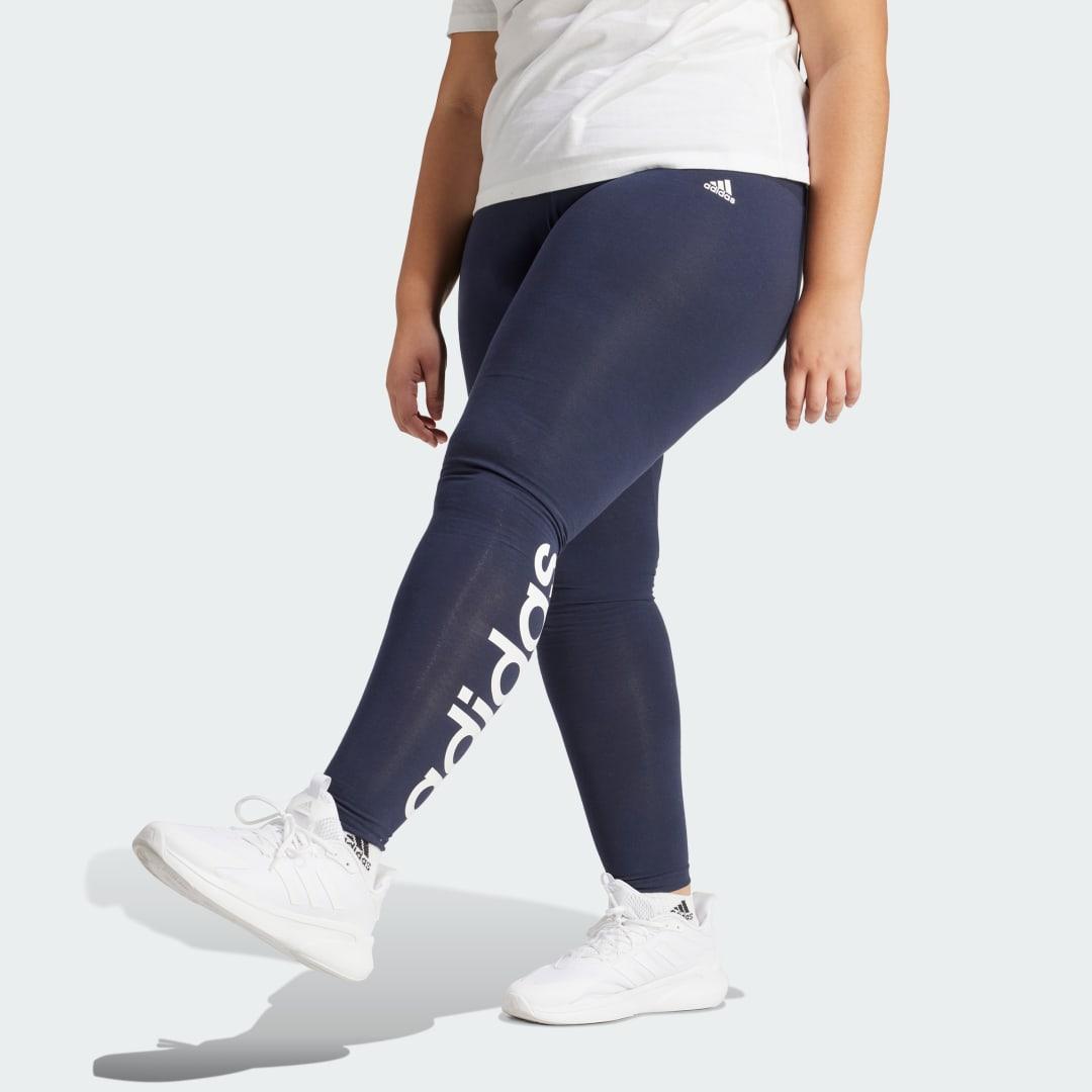 adidas Essentials High-Waisted Logo Leggings (Plus Size) Legend Ink 4X Womens Product Image