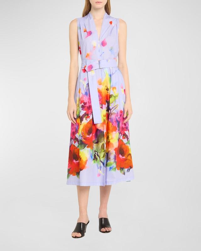 Womens Margot Poplin Floral Midi-Dress Product Image