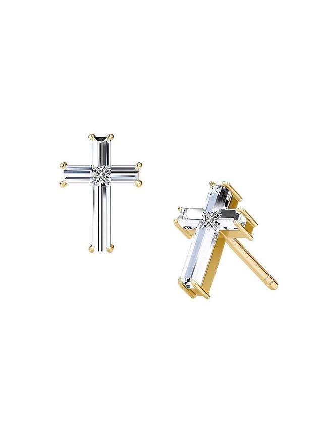 Womens Solitaire Cross Jewelry 14K Yellow Gold & 1.60 TCW Lab-Grown Diamond Stud Earrings Product Image