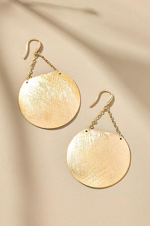 Hammered Disc Drop Earrings Product Image