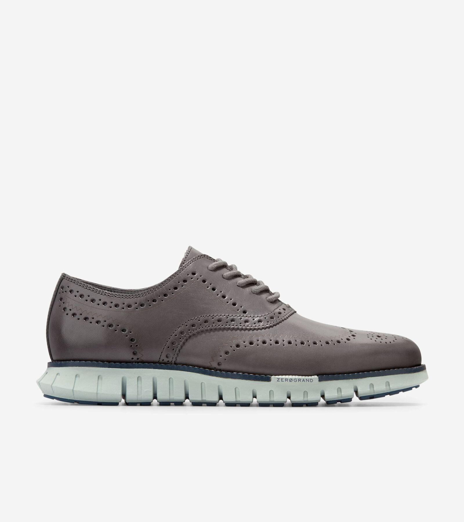 Cole Haan Mens Zergrand Remastered Wingtip Oxford Shoes - Grey Size 7.5 Product Image