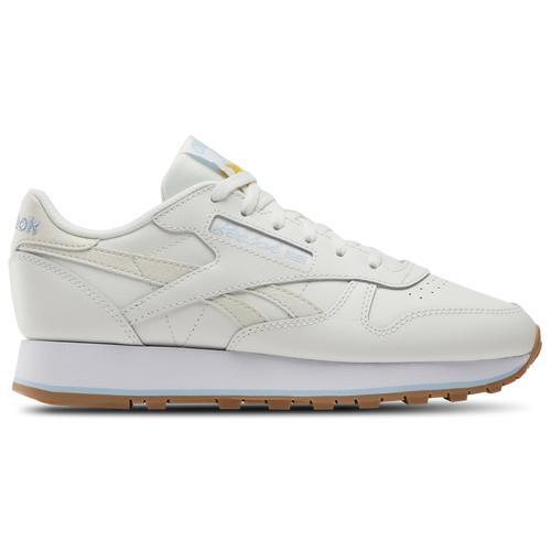 Reebok Womens Reebok Classic Leather - Womens Shoes Chalk/Chalk/Soft Blue Product Image