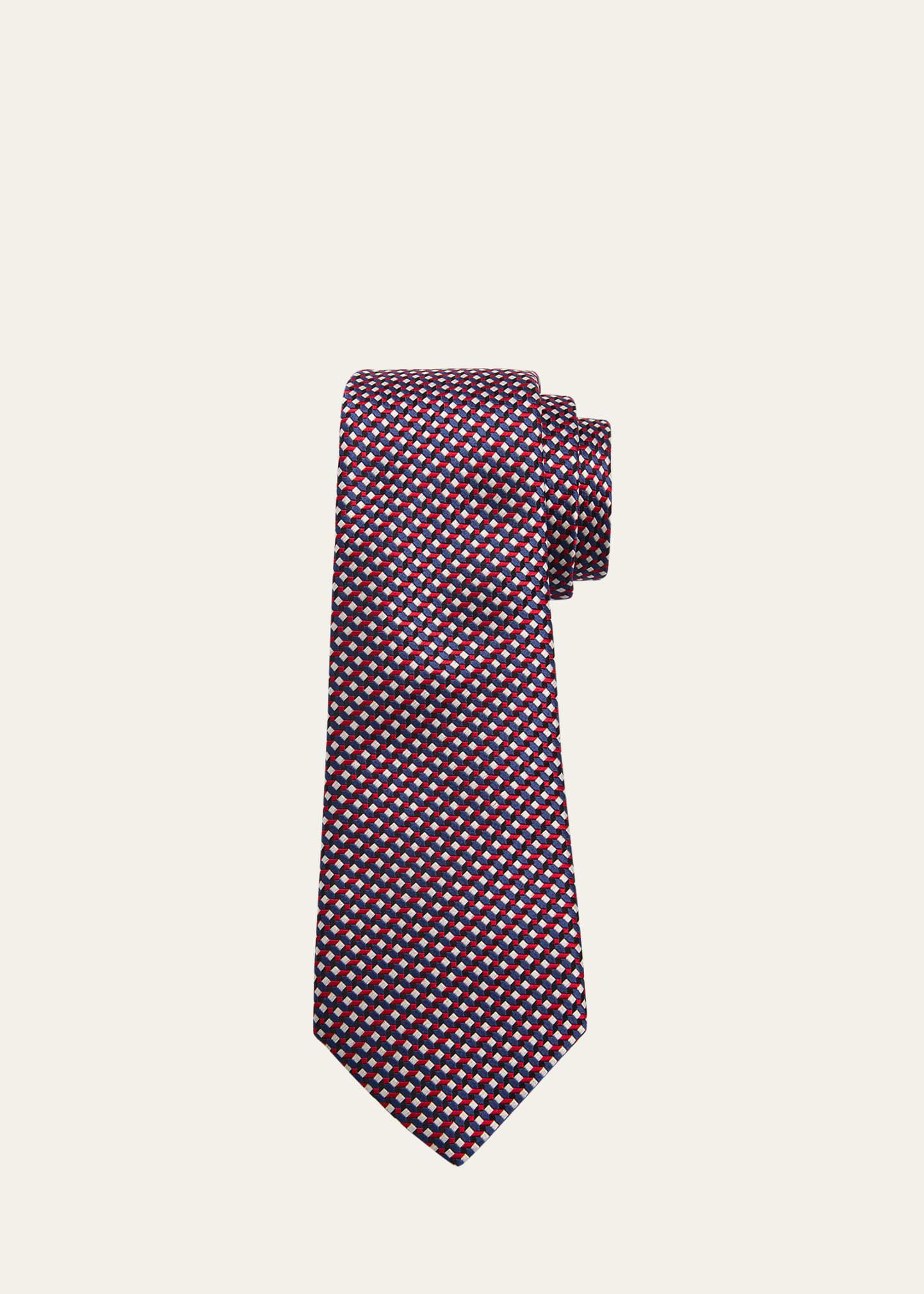 Mens Silk Jacquard Geometric Tie Product Image