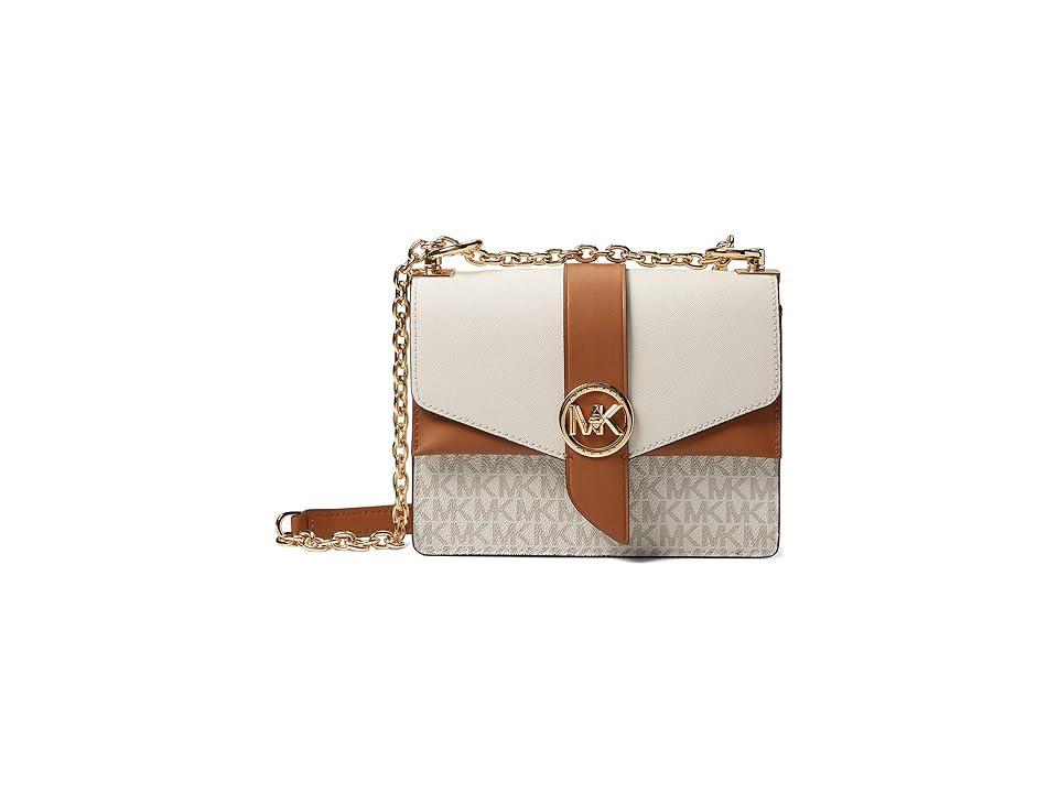 Greenwich Small Color-Block Logo and Saffiano Leather Crossbody Bag Product Image