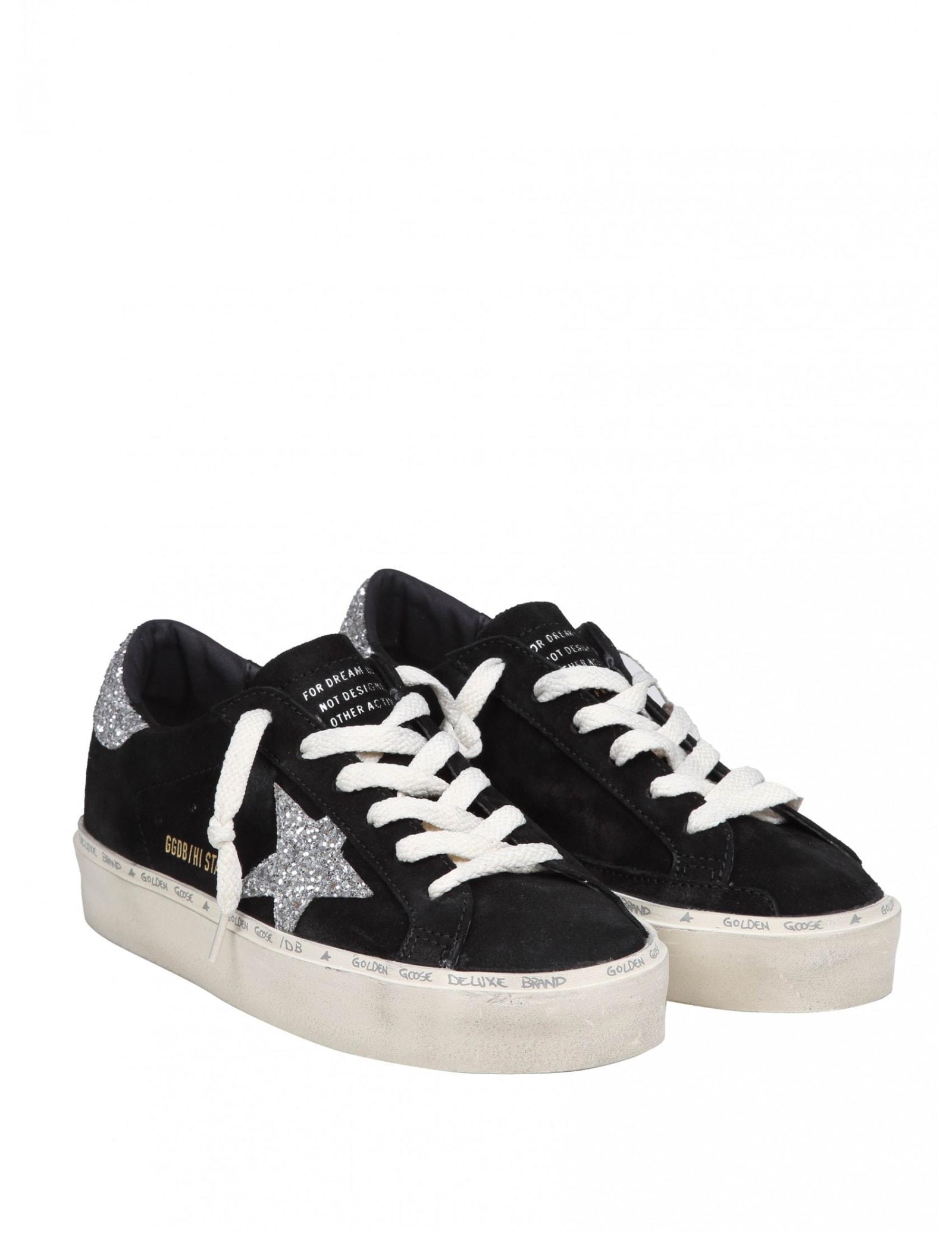 Hi Star Sneakers In Black/silver Suede Product Image