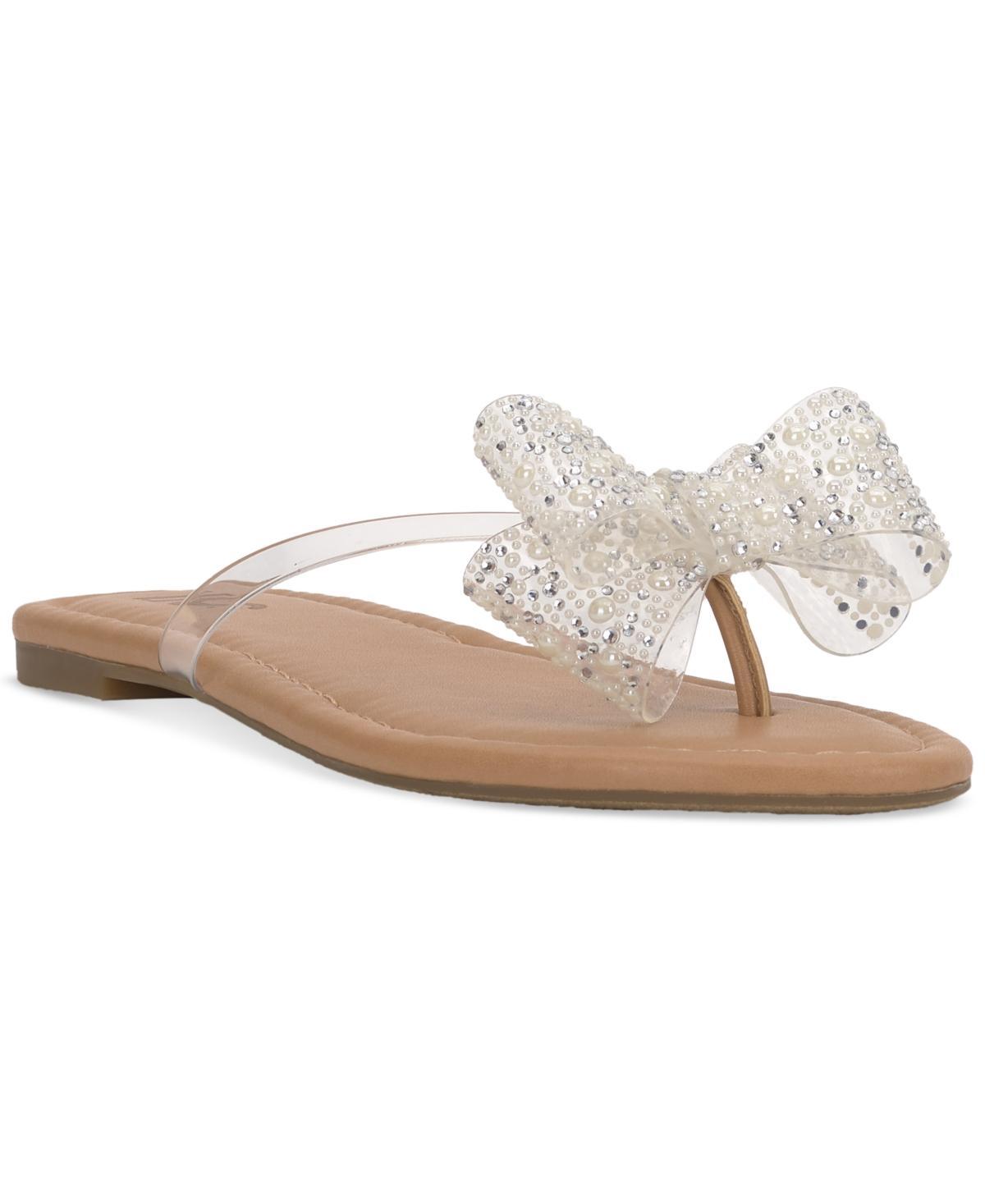 I.n.c. International Concepts Womens Mabae Bow Flat Sandals, Created for Macys - Pearl Product Image