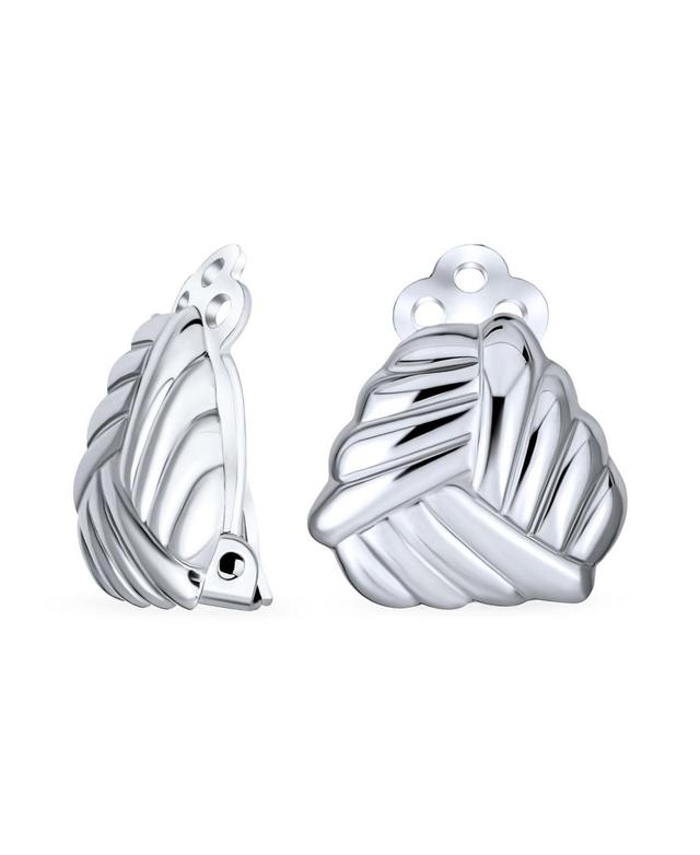 Bling Jewelry Geometric Twist Love Knot Clip On Earrings For Women Polish Shine Non Pierced Ears .925 Sterling Silver Alloy Clip Product Image