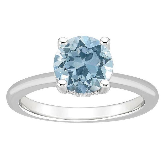 Alyson Layne 14k White Gold Round Sky Blue Topaz & Diamond Accent Ring, Womens Product Image