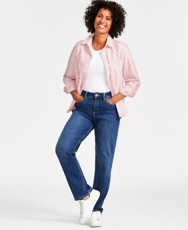 Style & Co Womens Curvy Straight-Leg High Rise Jeans, Created for Macys Product Image