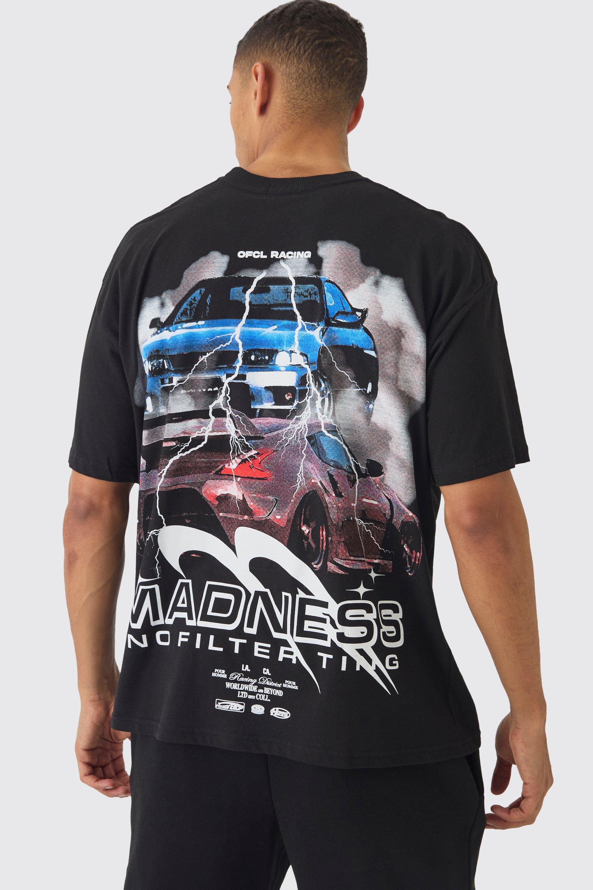 Oversized Car Large Scale Back Print T-Shirt | boohooMAN USA Product Image