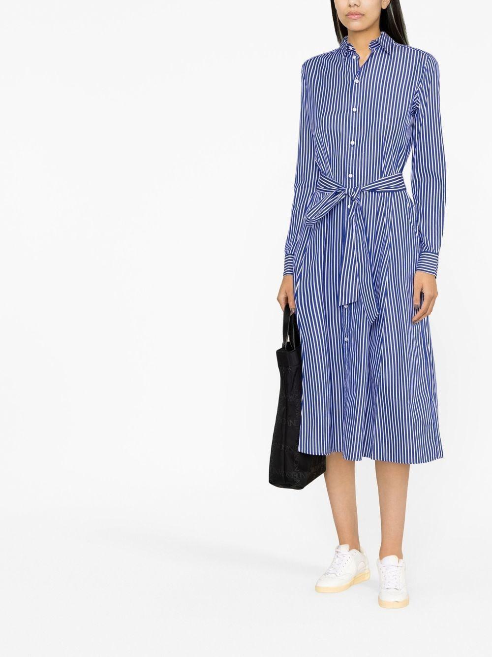 striped belted shirt dress Product Image