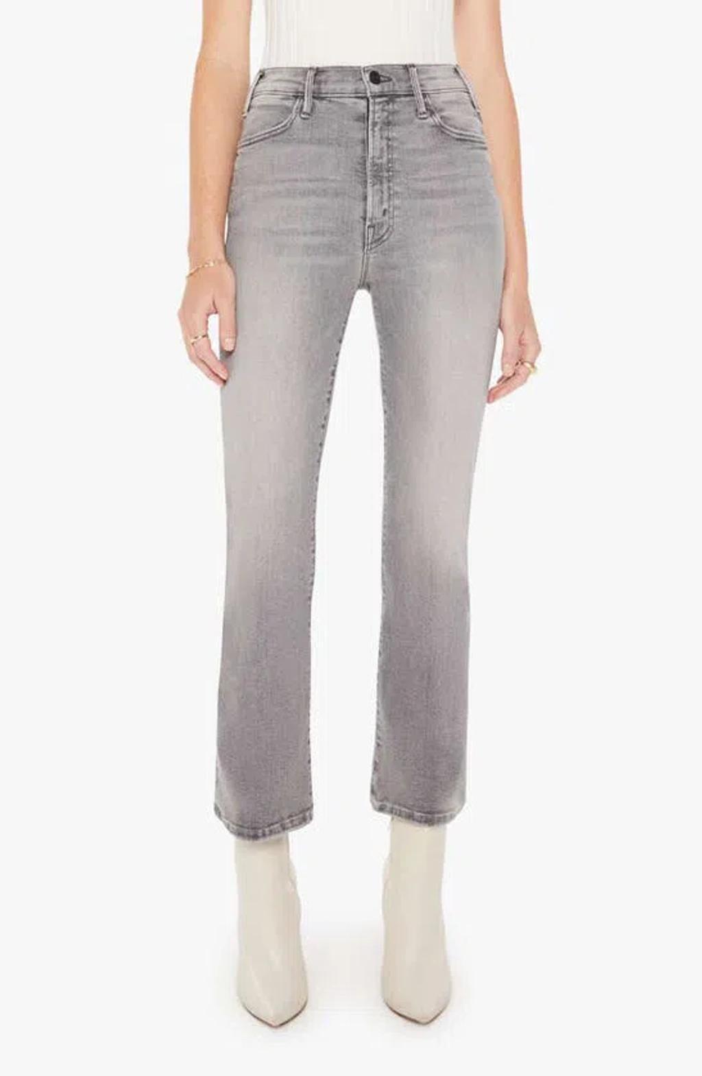 MOTHER The Hustler High Waist Ankle Bootcut Jeans In Grey product image