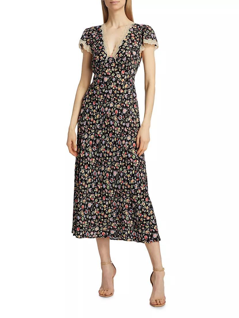 Clarice Floral Short-Sleeve Midi-Dress Product Image