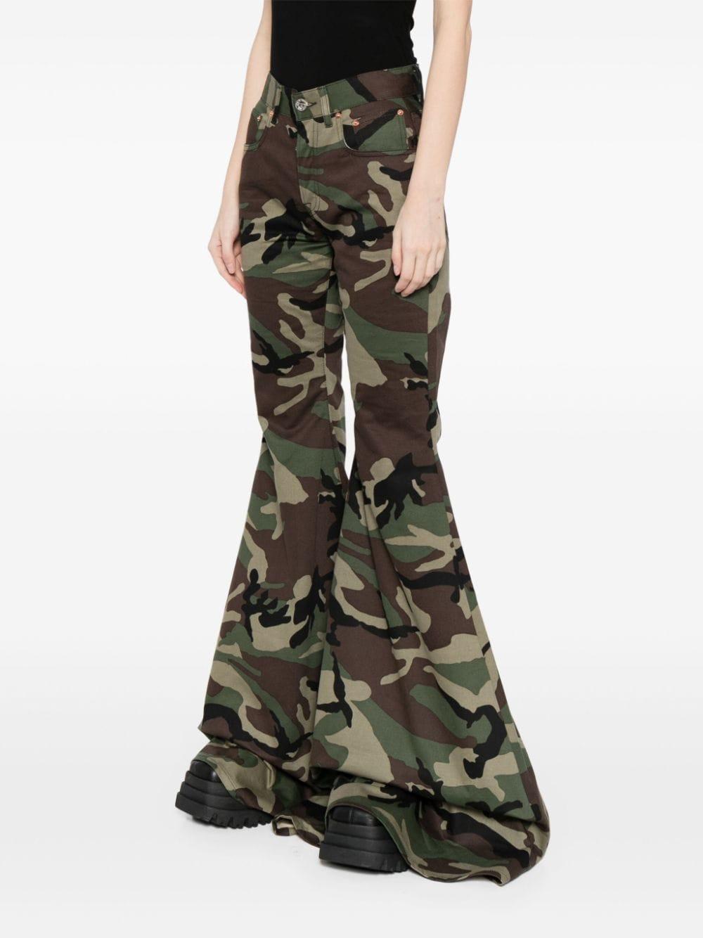 camouflage-print flared trousers Product Image