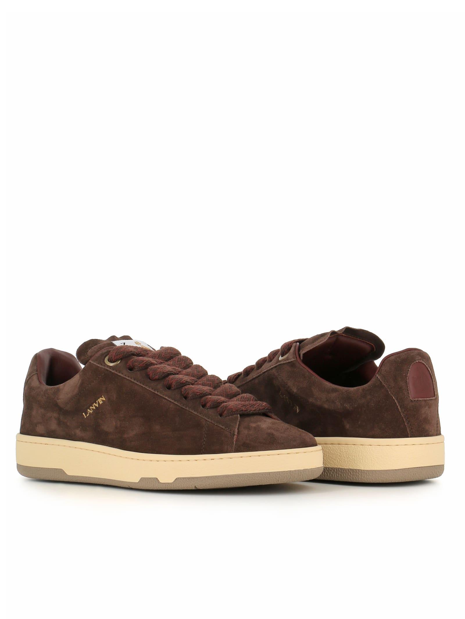 LANVIN Sneaker Curb Lite In Marrone/bordeaux Product Image