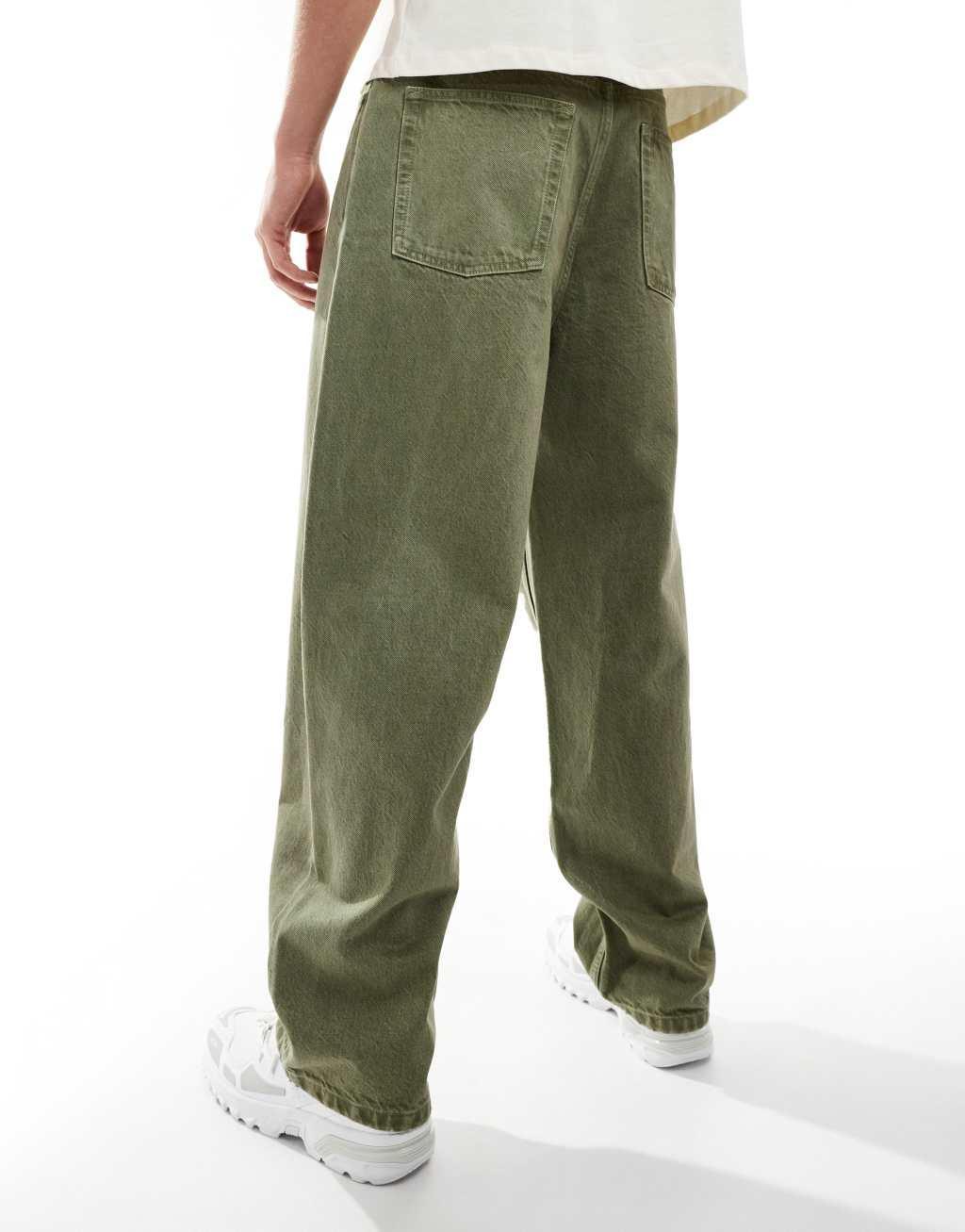 COLLUSION X001 antifit jeans in olive Product Image