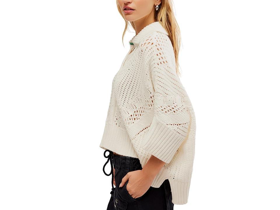 Free People To The Point Polo (Optic ) Women's Sweater Product Image