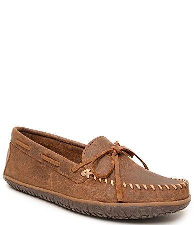 Minnetonka Mens Water Resistant Tie Tread Moccasin Loafers Product Image