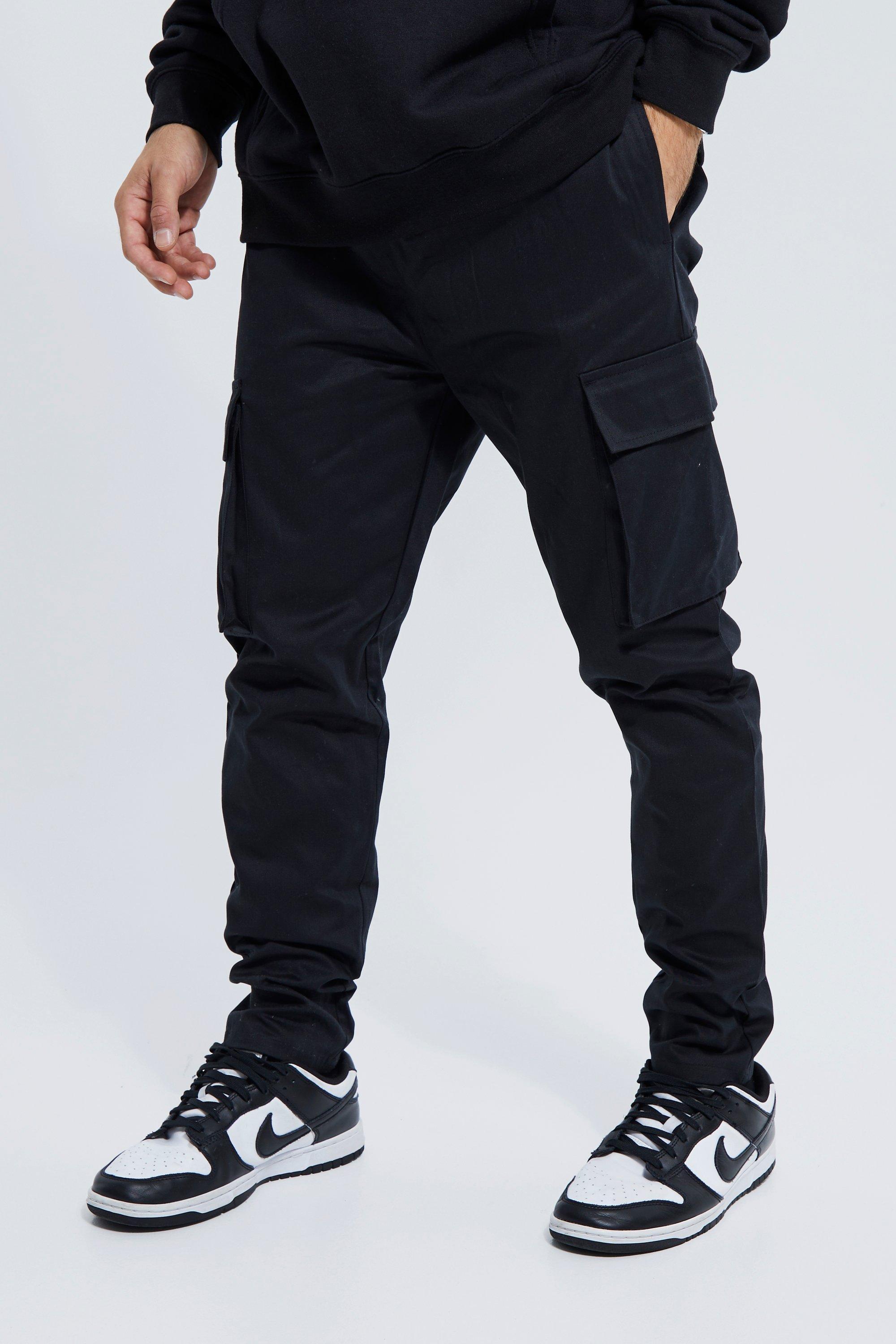 Elastic Waist Skinny Fit Cargo Trouser | boohooMAN USA Product Image