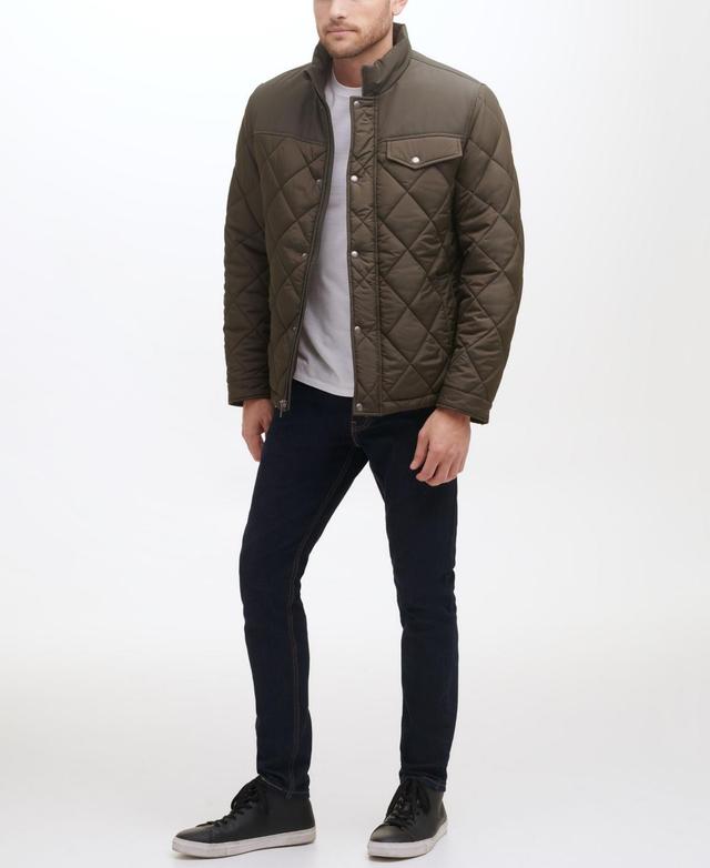 Cole Haan Tonal-Mixed-Media Sherpa Lined Quilted Jacket Product Image