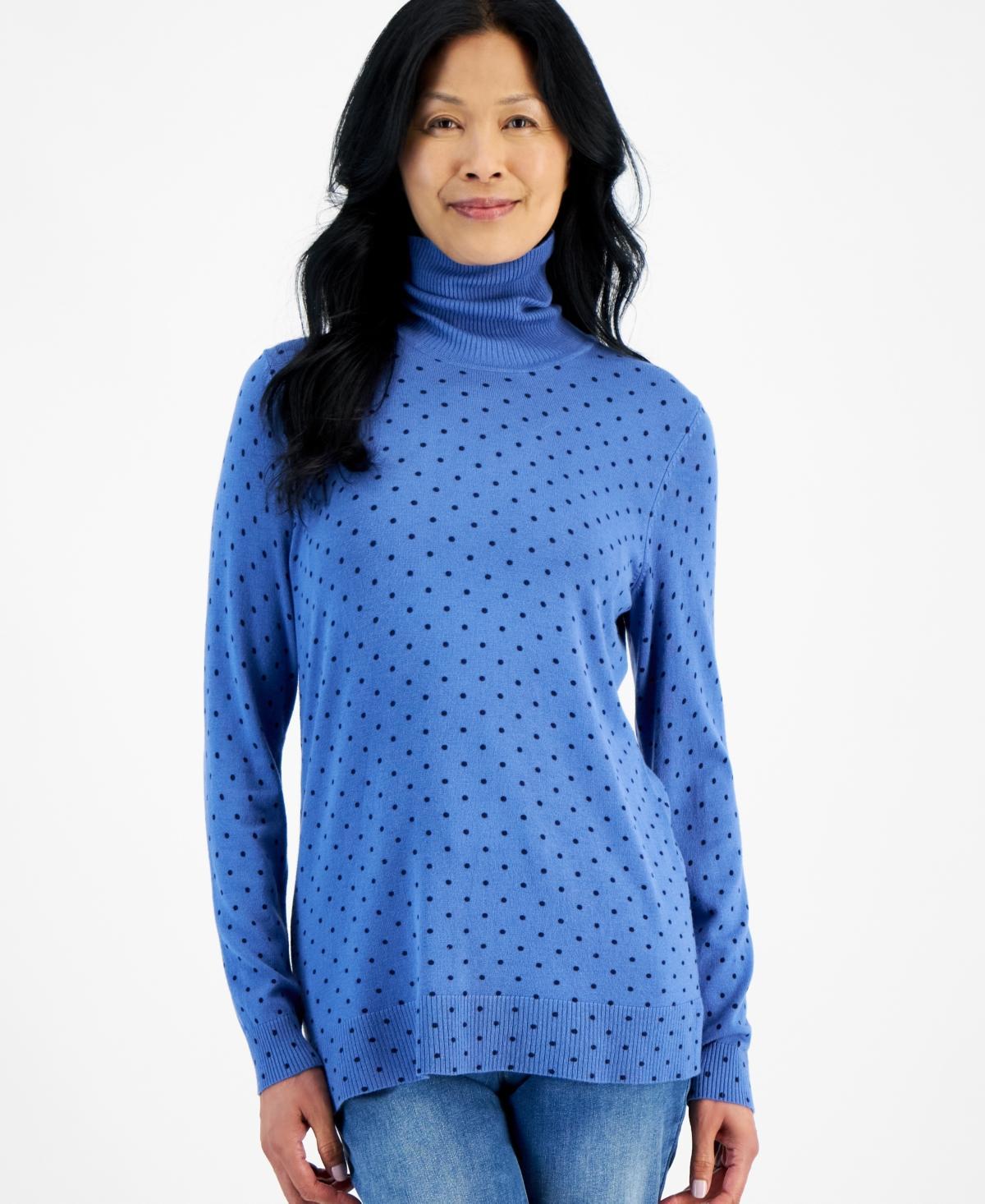 Style & Co Womens Printed Turtleneck Sweater, Created for Macys Product Image