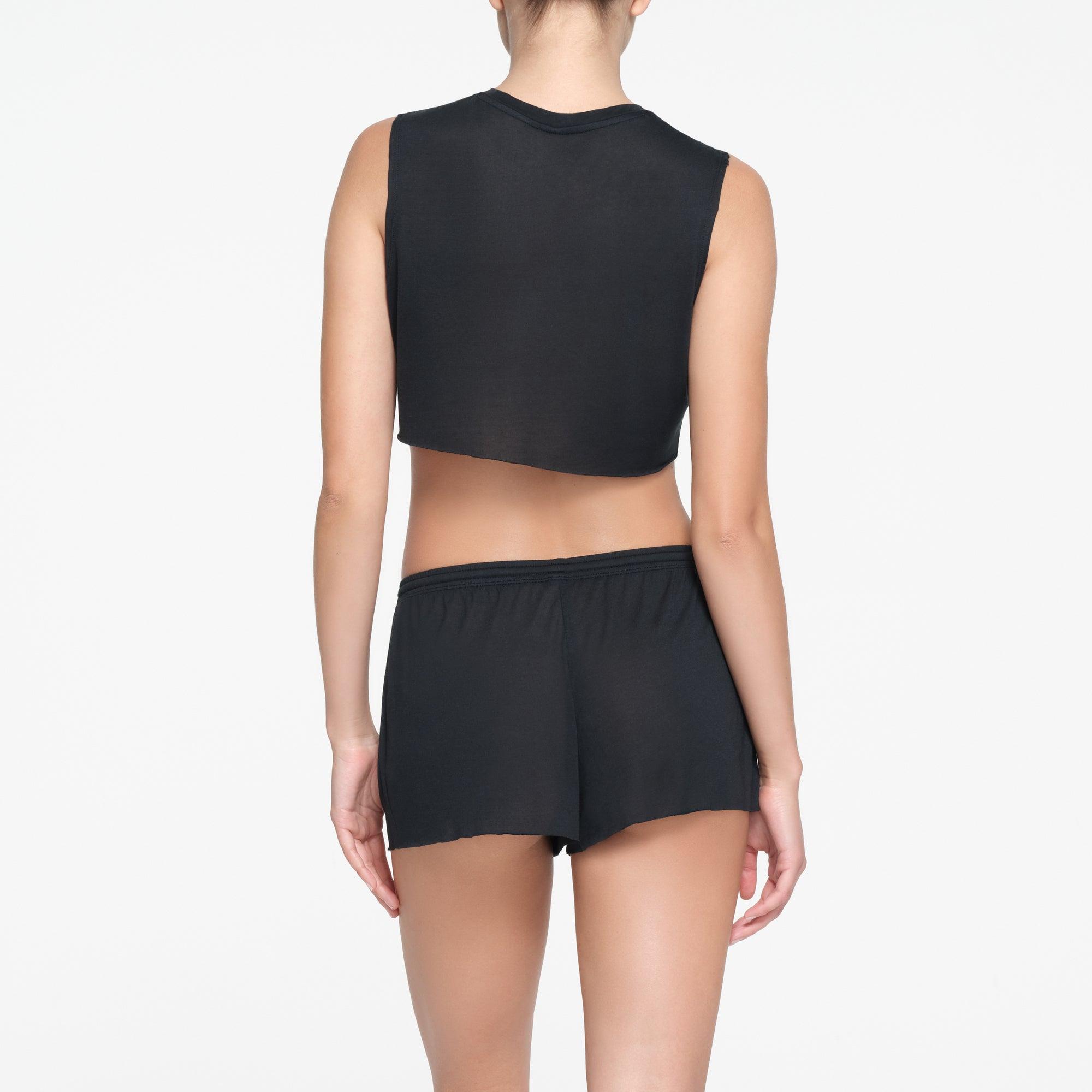 KIM'S SLEEP SUPER CROPPED TANK | ONYX Product Image