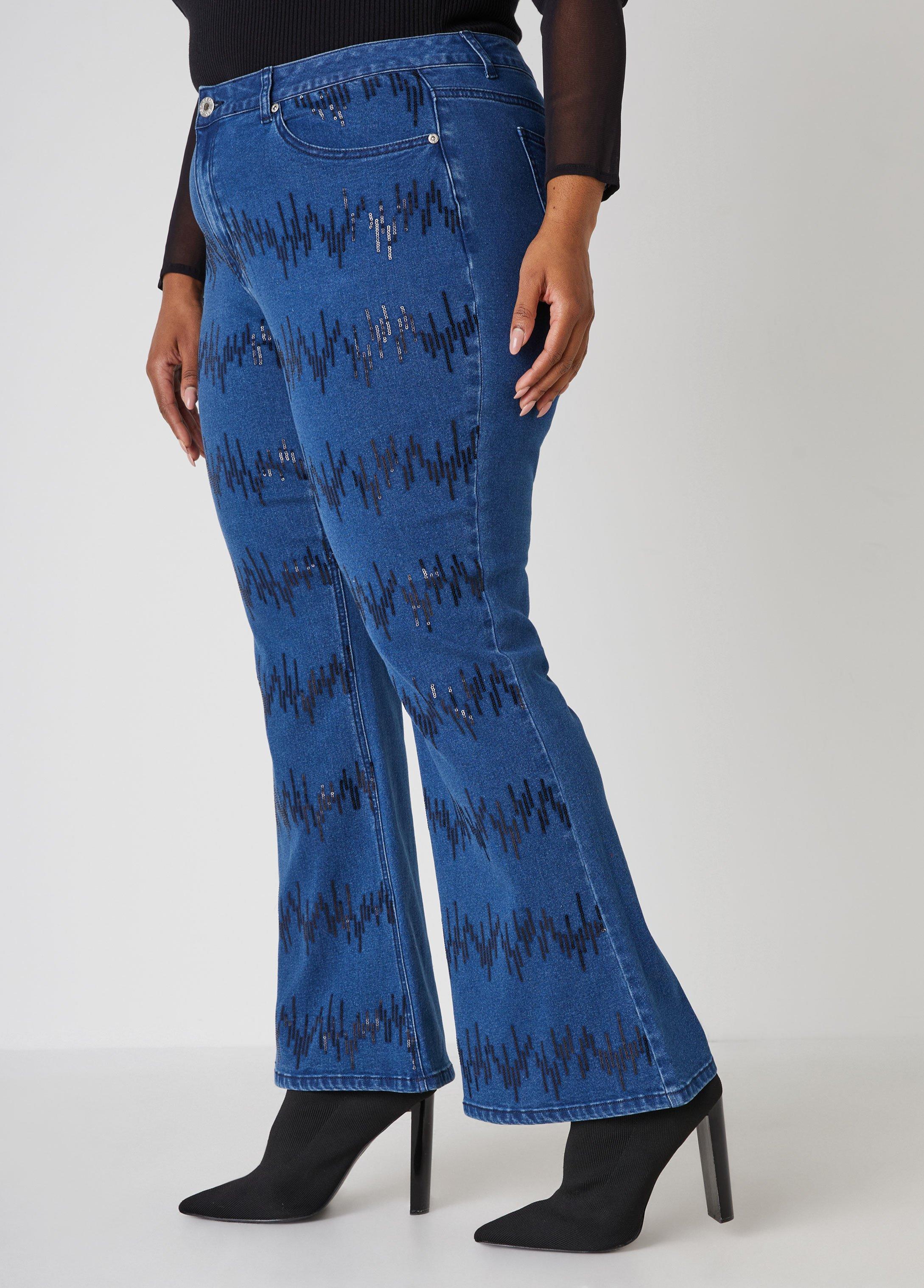 Sequined Flared Jeans Product Image