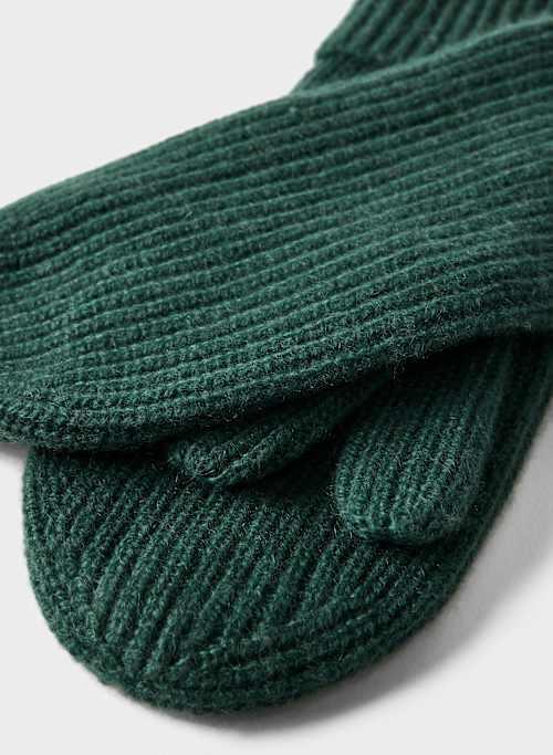 cashmere rib mitten Product Image