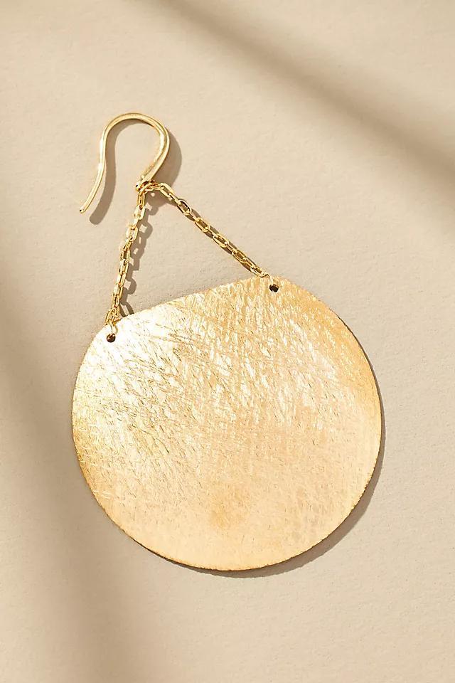 Hammered Disc Drop Earrings Product Image