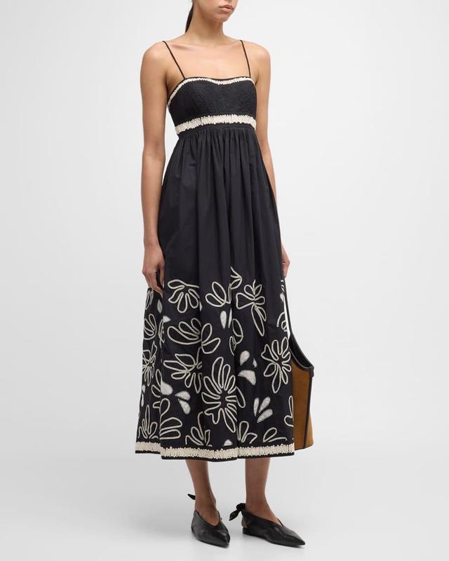 Hollis Embroidered Cotton Maxi Dress Product Image