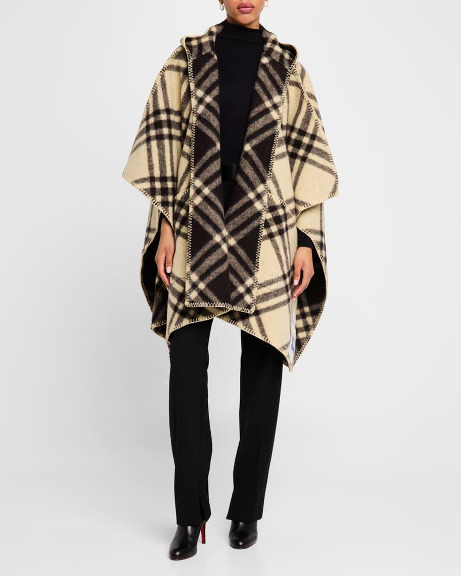 Catherine Reversible Check Hooded Cape Product Image