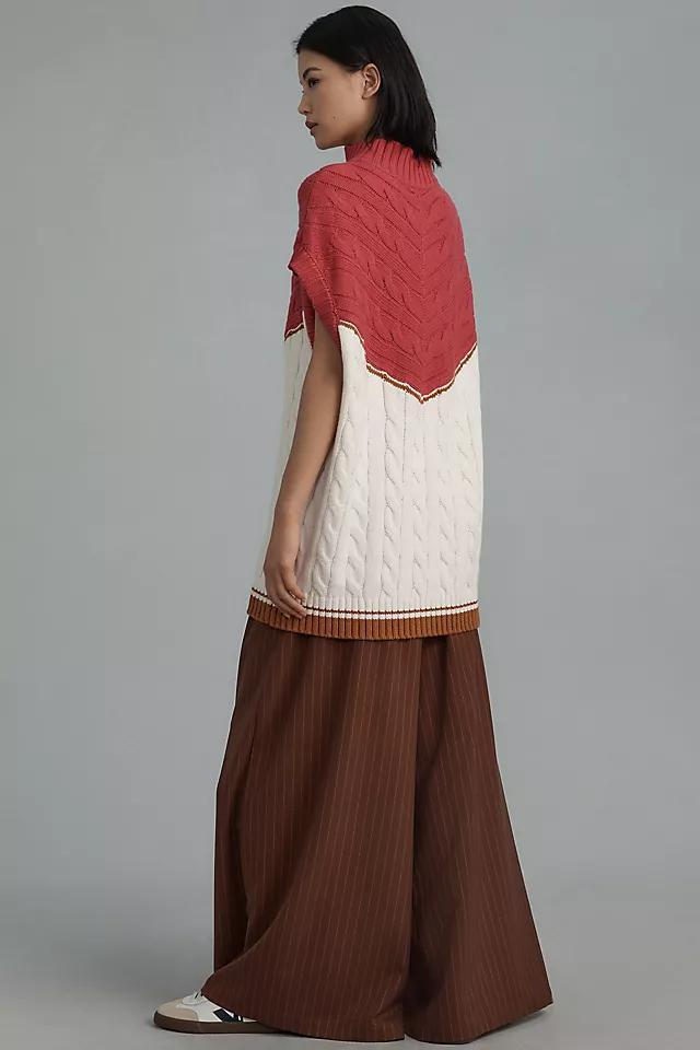 Maeve Short-Sleeve Quarter-Zip Oversized Sweater Product Image