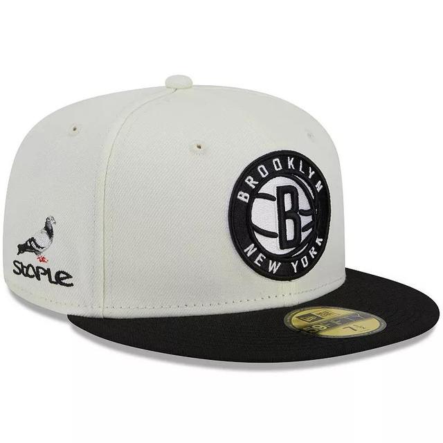 Mens New Era x Staple Cream/Black Brooklyn Nets NBA x Staple Two-Tone 59FIFTY Fitted Hat Product Image