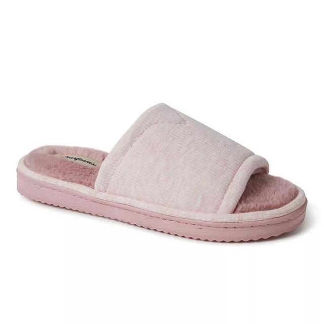 Dearfoams Demi-Rib Knit Womens Slide Slippers Light Grey Gray Product Image