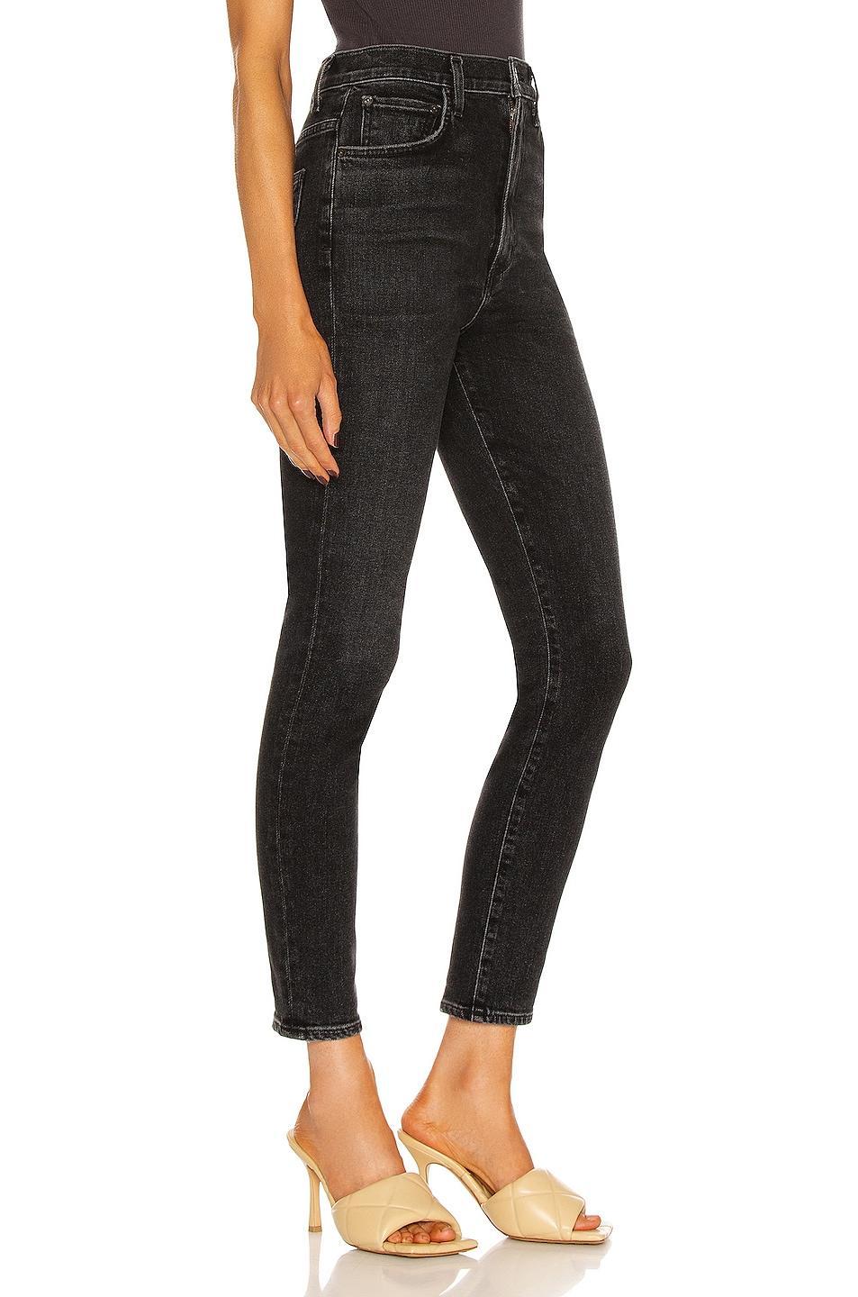 AGOLDE Pinch Waist Skinny in Hotline - Black. Size 23 (also in ). Product Image