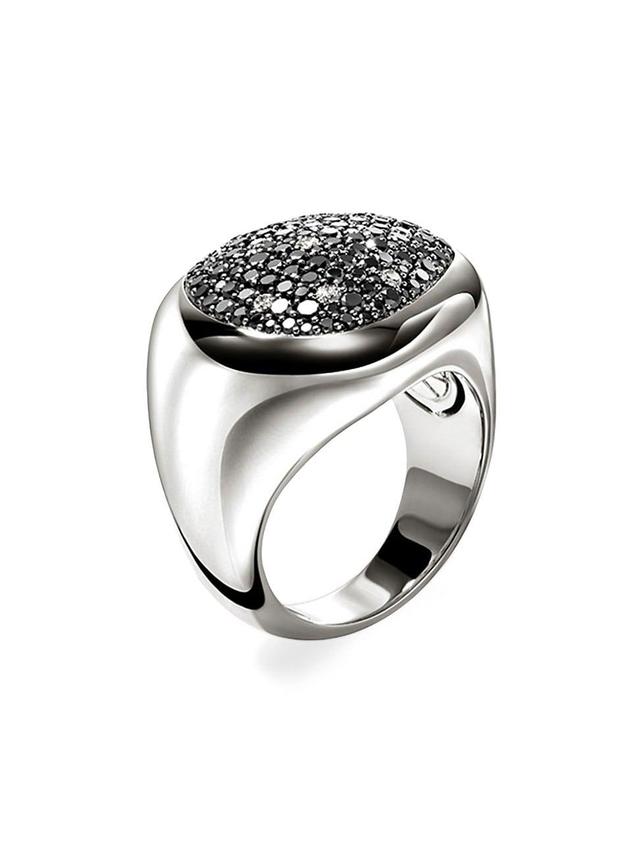 Womens Pebble Sterling Silver, Black Diamond & 0.15 TCW Diamond Pav Ring Product Image