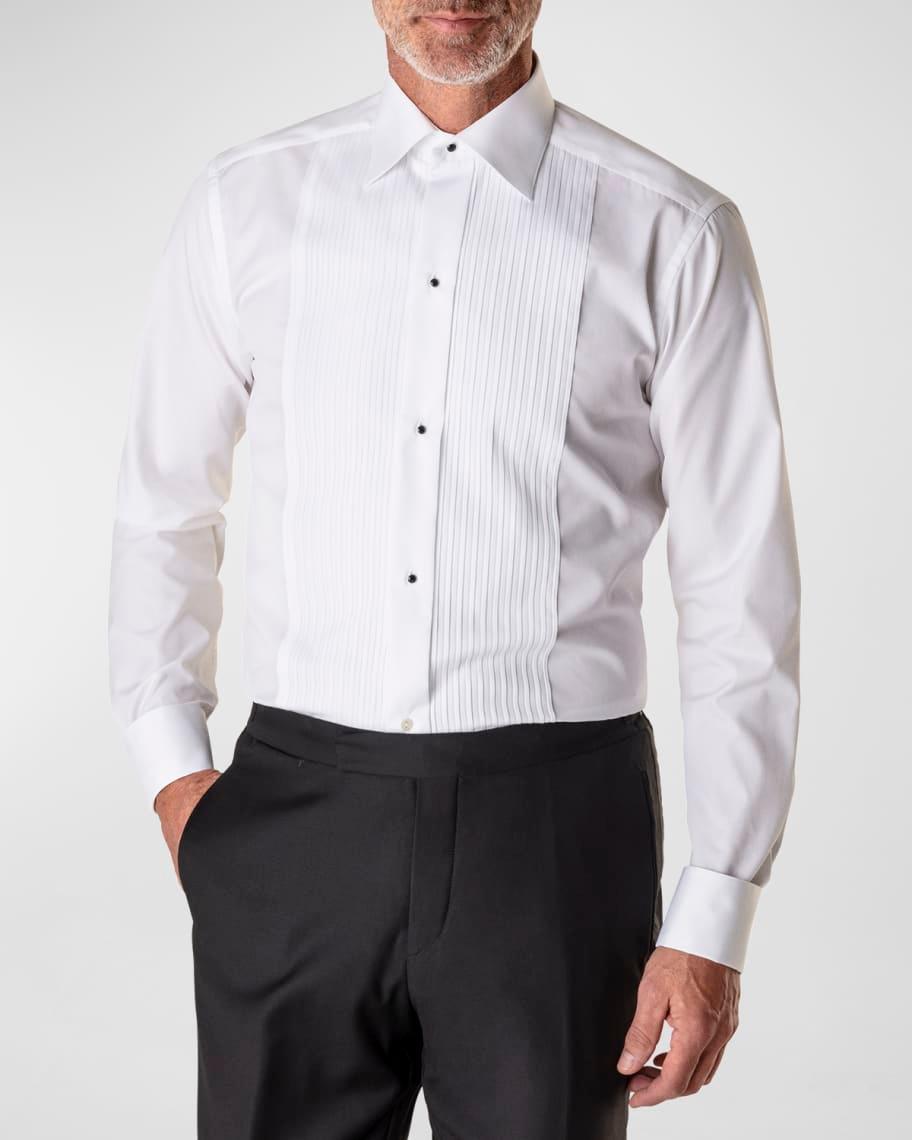 Mens Contemporary-Fit Pleated Bib Dress Shirt Product Image