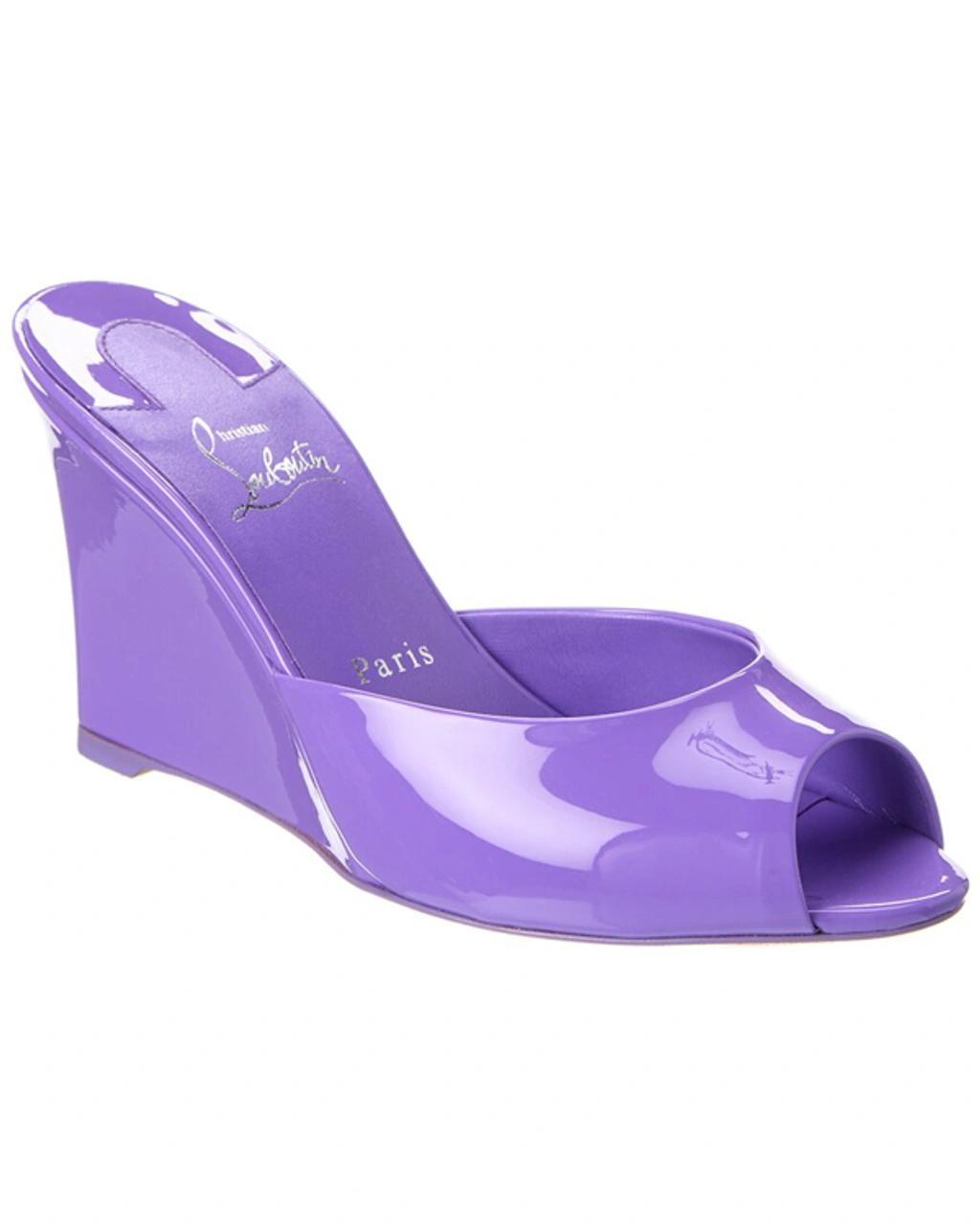 Me Dolly Zeppa Patent Leather Sandals In Purple Product Image