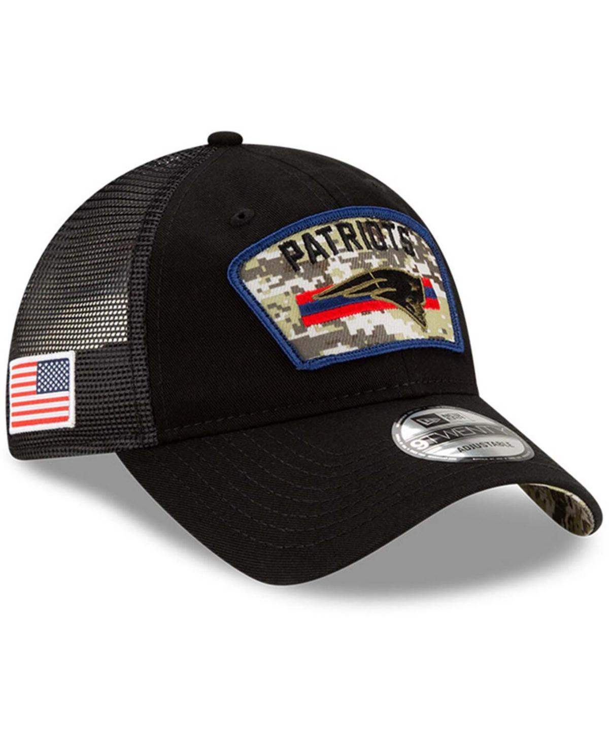 Mens Black New England Patriots 2021 Salute To Service Trucker 9TWENTY Adjustable Hat Product Image